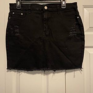 Black Denim Skirt